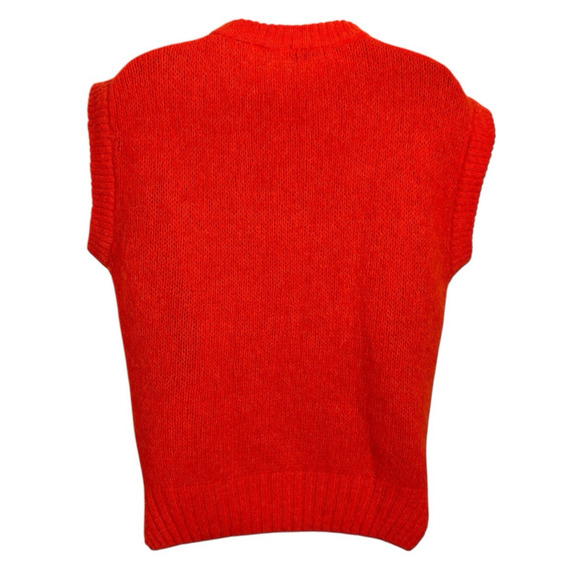 Bellerina Paris Sweater Women's One Size Orange Mohair Blend Made in Italy - Picture 4 of 5